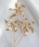 Freshwater Pearls Jewelry Bridal Hair Pins Clips Leaf Wedding Headpiece