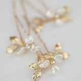 Freshwater Pearls Jewelry Bridal Hair Pins Clips Leaf Wedding Headpiece