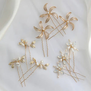 Freshwater Pearls Jewelry Bridal Hair Pins Clips Leaf Wedding Headpiece