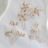 Freshwater Pearls Jewelry Bridal Hair Pins Clips Leaf Wedding Headpiece