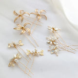 Freshwater Pearls Jewelry Bridal Hair Pins Clips Leaf Wedding Headpiece