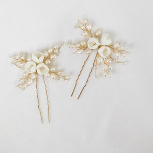 Freshwater Pearls Jewelry Bridal Hair Pins Clips Wedding Headpiece