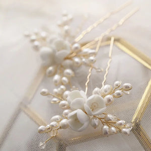 Freshwater Pearls Jewelry Bridal Hair Pins Clips Wedding Headpiece