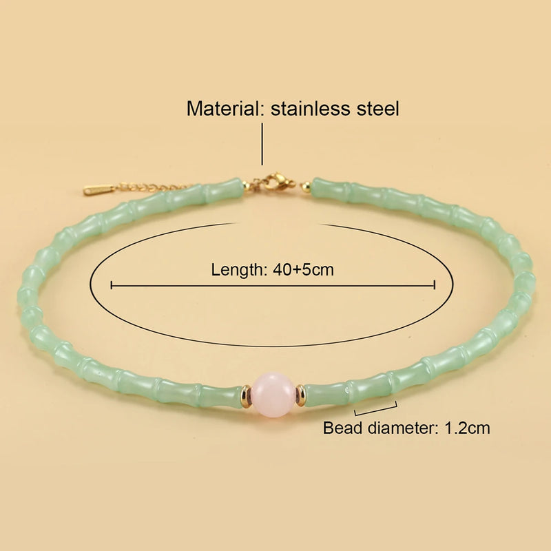 Freshwater Pearls Bohemian Choker Necklace Stainless Steel Collar Pendant