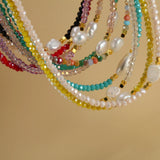 Freshwater Pearls Stone Bead Necklace Bohemian Choker Stainless Steel Pendant