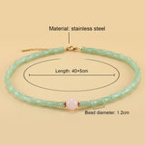 Freshwater Pearls Stone Bead Necklace Bohemian Choker Stainless Steel Pendant