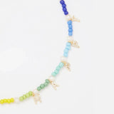 Rainbow Pearl CZ Letter Pendant Necklace Personalized Name Jewelry