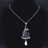 Cello Cat Necklace Freshwater Pearls Stainless Steel
