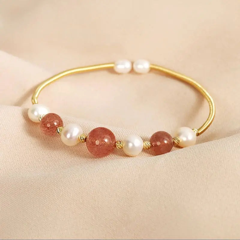 Freshwater Pearls Strawberry Crystal Bracelet for Women