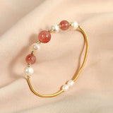 Freshwater Pearls Strawberry Crystal Bracelet for Women