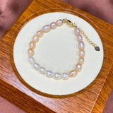 Freshwater Pearl Bracelet Dazzling Gradient Women's Copper Plated 18K