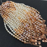 Freshwater Pearl Bracelet Dazzling Gradient Women's Copper Plated 18K