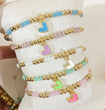 Freshwater Pearl Bracelet with Heart Charm - Women's Jewelry