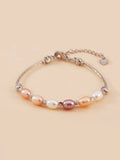 Freshwater Pearl Braided Bracelet Fishtail Hand Jewelry