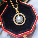 9mm Freshwater Pearl Pendant Necklace Female Summer Fashionable