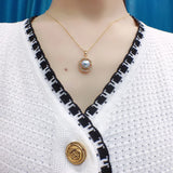 9mm Freshwater Pearl Pendant Necklace Female Summer Fashionable