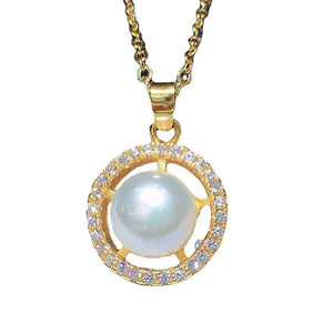 9mm Freshwater Pearl Pendant Necklace Female Summer Fashionable