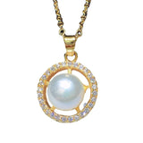 9mm Freshwater Pearl Pendant Necklace Female Summer Fashionable