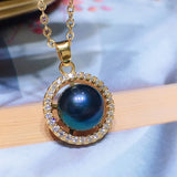 9mm Freshwater Pearl Pendant Necklace Female Summer Fashionable
