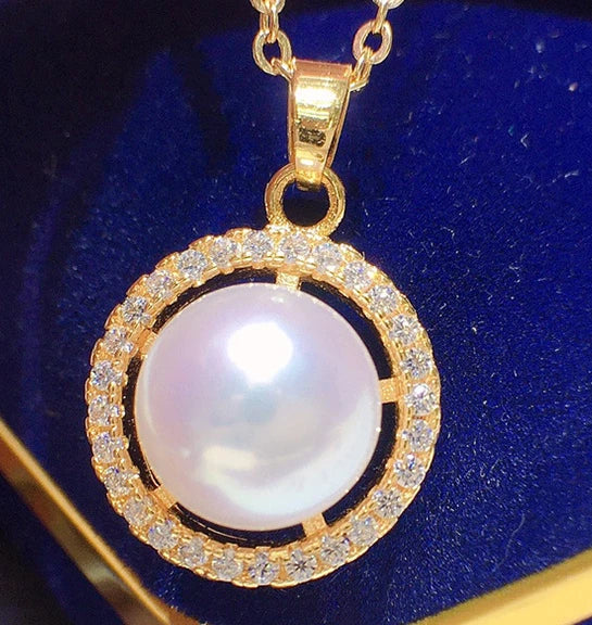 Freshwater Pearl Pendant Necklace 9-10mm for Women