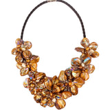 Freshwater Pearl Sea Shell Flower Necklace White/Purple/Red/Green/Brown
