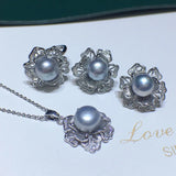 Freshwater Pearl 3-Piece Flower Suit 8-9mm - Various Colors