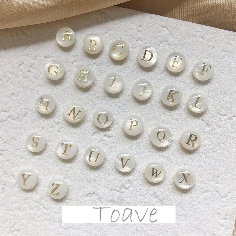 Freshwater Shell Double-Sided Oil Drop 26 Letters DIY Retro Beaded Bracelet Neck