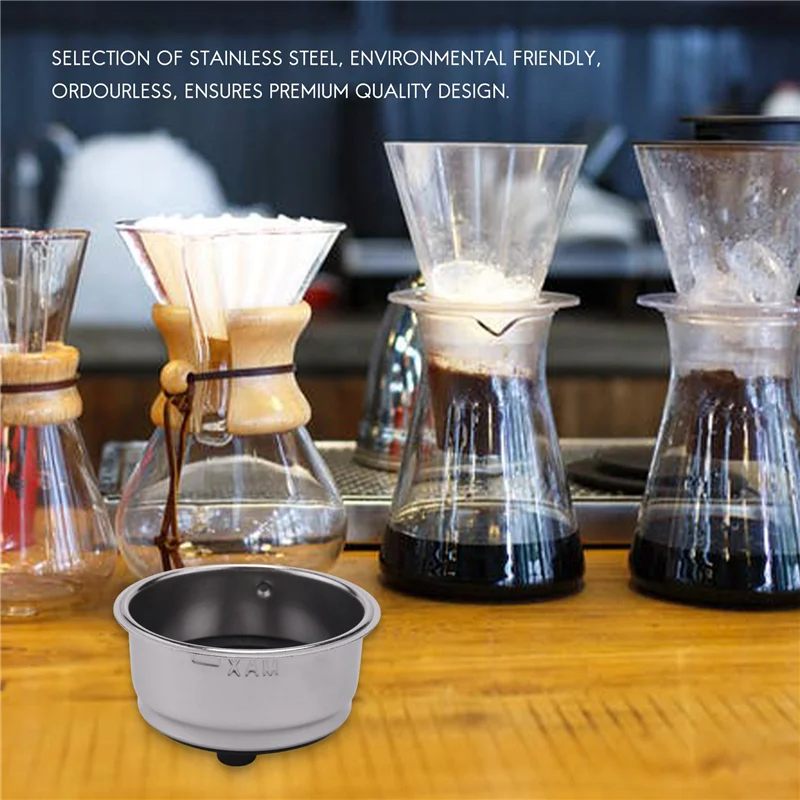 Stainless Steel Coffee Filter Basket Strainer Double Cup