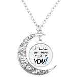 Friends TV Show Moon Necklace Glass Pendant Creative Gift for Friends Birthday