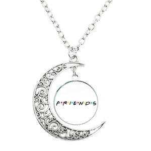 Friends TV Show Moon Necklace Glass Pendant Creative Gift for Friends Birthday