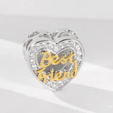 Friendship Photo Charm 925 Sterling Silver Heart Bead for Bracelet DIY