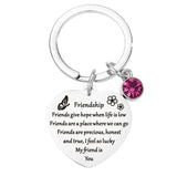 Friendship Keychain - Soul Sister Thank You Gift, Birthstone Appreciation