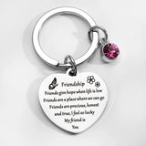 Friendship Keychain - Soul Sister Thank You Gift, Birthstone Appreciation