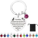 Friendship Keychain - Soul Sister Thank You Gift, Birthstone Appreciation