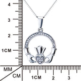 Friendship Love Heart Gemstone Claddagh Celtic Pendant Necklace