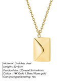 Custom Friendship Love Letter Envelope Pendant Necklace