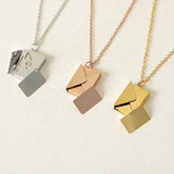 Custom Friendship Love Letter Envelope Pendant Necklace