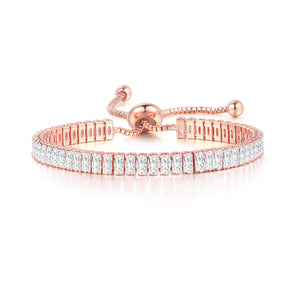 Square Diamond Rose Tennis Bracelet for Women