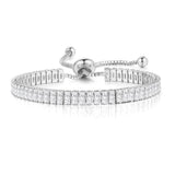 Square Diamond Rose Tennis Bracelet for Women