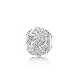 Sterling Silver Charm Bracelet with Cubic Zirconia Crystal Beads