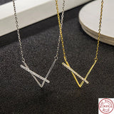 S925 Silver Triangle Letter Clavicle Chain Necklace