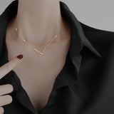 S925 Silver Triangle Letter Clavicle Chain Necklace