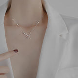 S925 Silver Triangle Letter Clavicle Chain Necklace