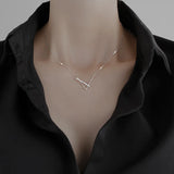 S925 Silver Triangle Letter Clavicle Chain Necklace