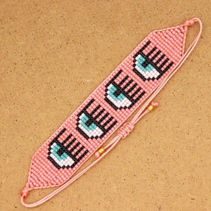 Fringed Earrings Hand Woven Eye Beading Bohemia Alloy Ma'am Earrings