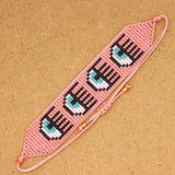 Fringed Earrings Hand Woven Eye Beading Bohemia Alloy Ma'am Earrings