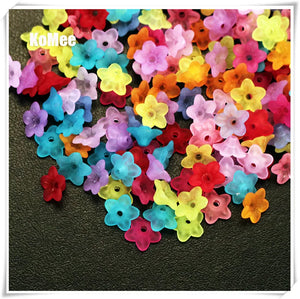 1000pcs Frosted Acrylic Beads 10x4mm Lucite Flower - DIY Jewelry Making Supplies