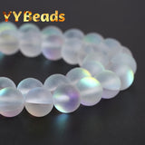 Austria Crystal Moonstone Glitter Beads Round Loose Charms 6-12mm