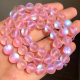 Austria Pink Crystal MoonStone Round Loose Beads 6-12mm