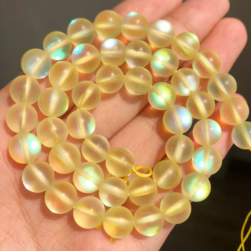 Austria Pink Crystal MoonStone Round Loose Beads 6-12mm